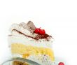 whipped cream and ribes dessert cake slice