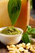Italian basil pesto bruschetta ingredients