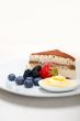 tiramisu dessert with berries and cream