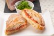 ciabatta panini sandwich with parma ham and tomato