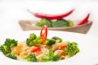 Italian penne pasta with broccoli and chili pepper