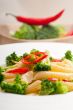 Italian penne pasta with broccoli and chili pepper