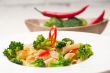 Italian penne pasta with broccoli and chili pepper