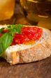 Italian fresh tomato and basil bruschetta