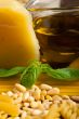 Italian basil pesto pasta ingredients