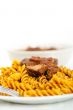 fusilli pasta with neapolitan style ragu meat sauce
