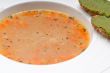 Italian minestrone soup with pesto crostini on side
