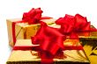 Three gold gift boxes