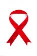 Red ribbon on white background