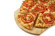pizza on the board