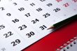 calendar and pencil close-up