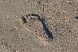 Footprint in the sand.