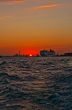 Venice Italy sunset with cruise boat