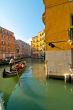 Venice Italy Gondolas on canal 