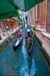 Venice Italy Gondolas on canal 