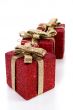 Artificial red gift boxes