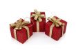 Artificial red gift boxes