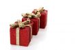 Artificial red gift boxes