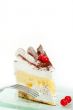 whipped cream and ribes dessert cake slice