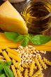 Italian basil pesto pasta ingredients