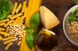 Italian basil pesto pasta ingredients