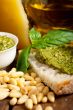 Italian basil pesto bruschetta ingredients
