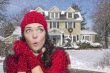 Smiling Mixed Race Woman in Winter Clothing Outside in Snow