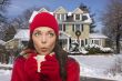 Woman in Winter Clothing Holding Mug Outside in Snow