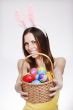 Girl with easter egg basket