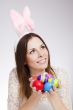 Girl with easter eggs