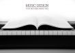 Piano keys and musical book