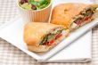 ciabatta panini sandwichwith vegetable and feta