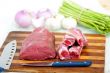 raw beef and pork ribs