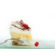 whipped cream and ribes dessert cake slice