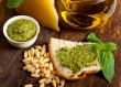 Italian basil pesto bruschetta ingredients