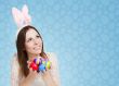 Happy Easter card blue