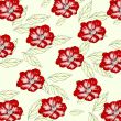 Floral background with poppy flowers and leaves 
