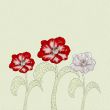 Three poppy flower with the effect of oil paints, floral backgro