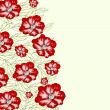 Floral background with poppy flowers and leaves 