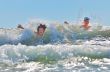 happy kids playing on beach