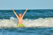 Young boy enjoying the sea