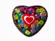 Decorative basket as heart with colored glass and a red heart.