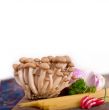 Italian pasta and mushroom sauce ingredients