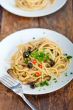 Italian pasta and mushroom sauce 