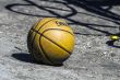 basketball lies in the yard