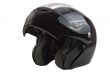 Black, glossy motorcycle helmet