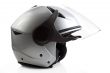 Silver bike helmet isolated