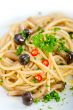 Italian pasta and mushroom sauce 