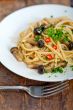 Italian pasta and mushroom sauce 