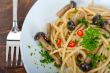 Italian pasta and mushroom sauce 